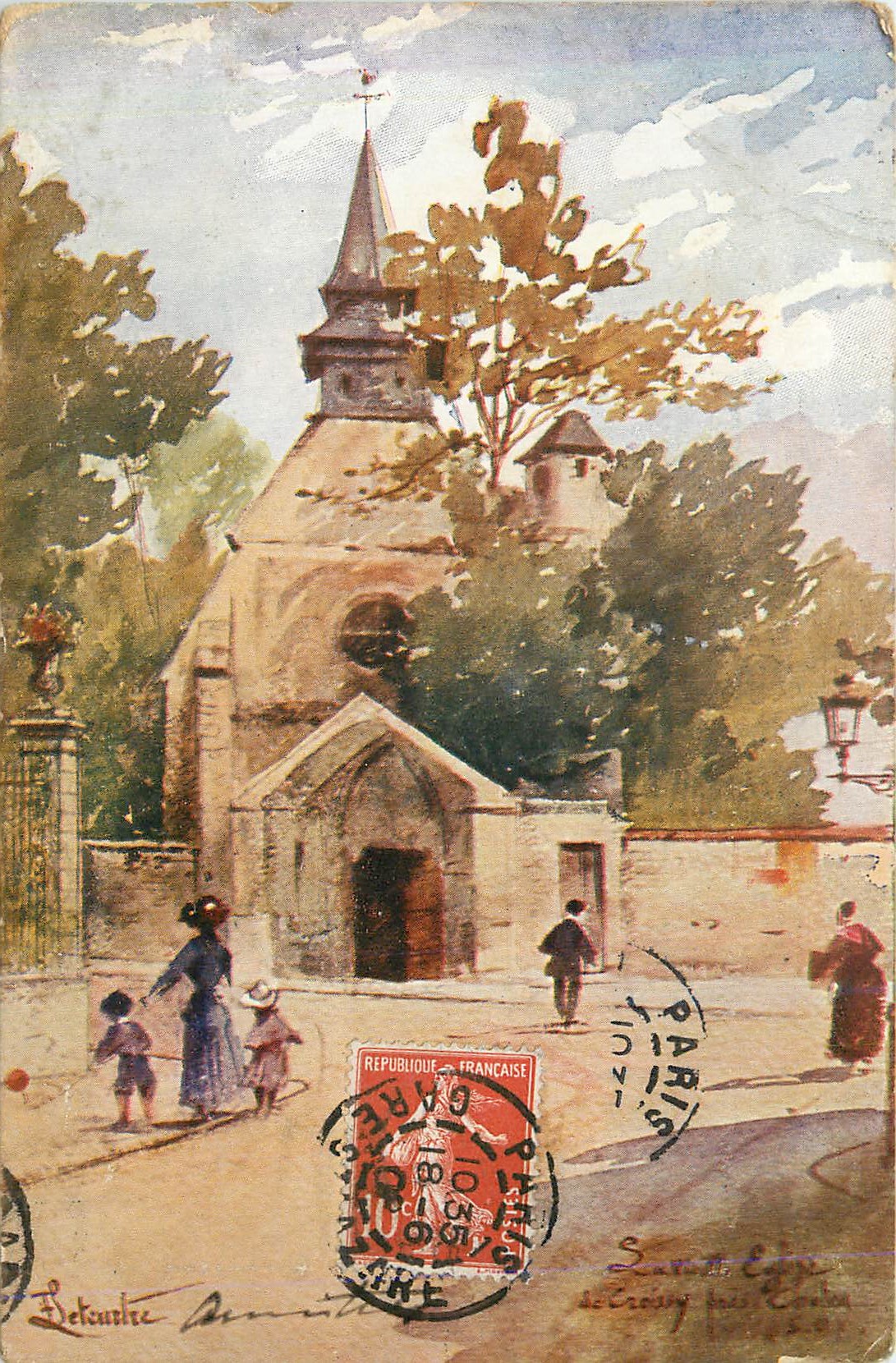 CPA La vieille eglise de Croissy