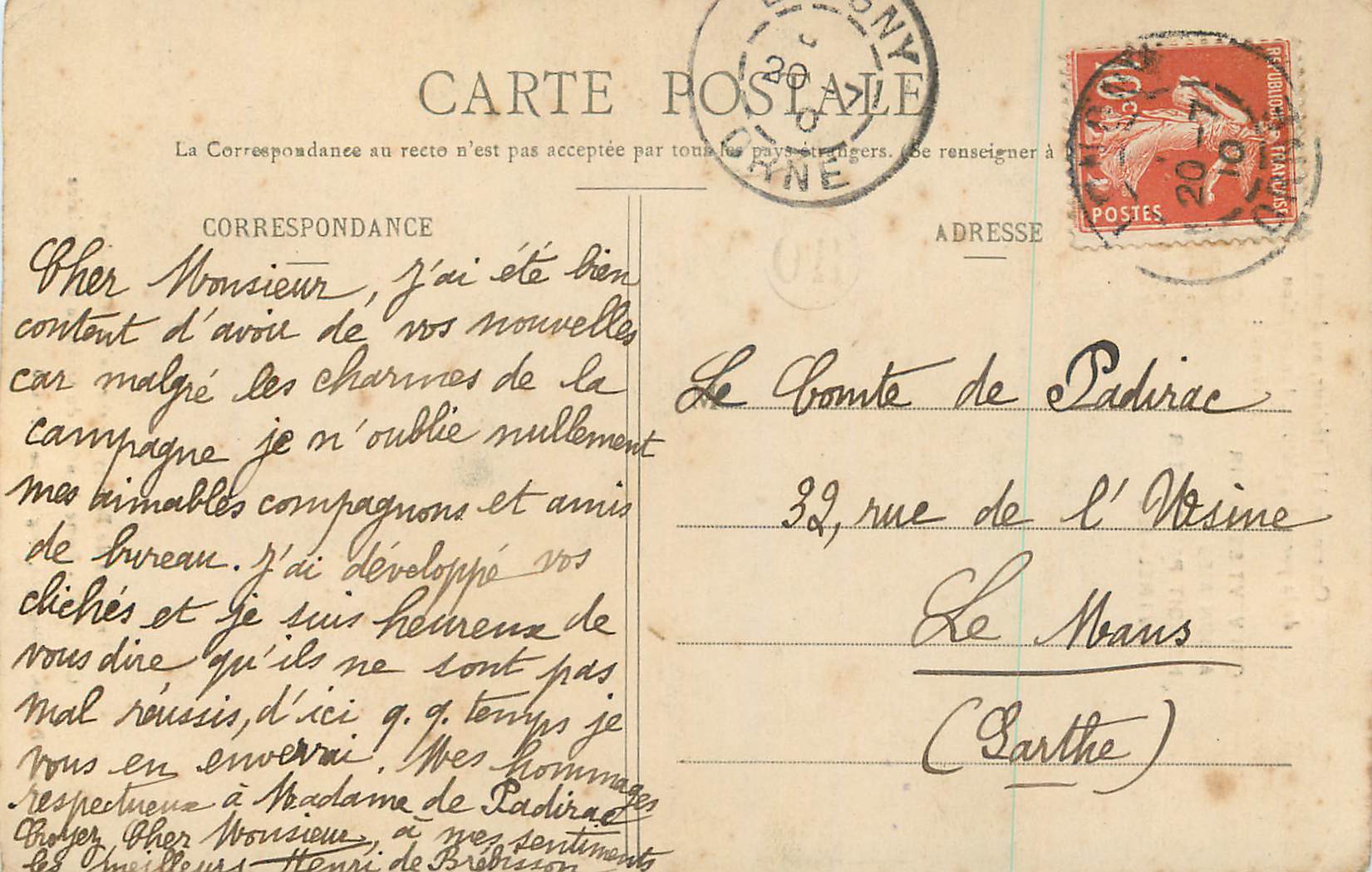 CPA Gouvix porte d entree de chateau — Rückseite
