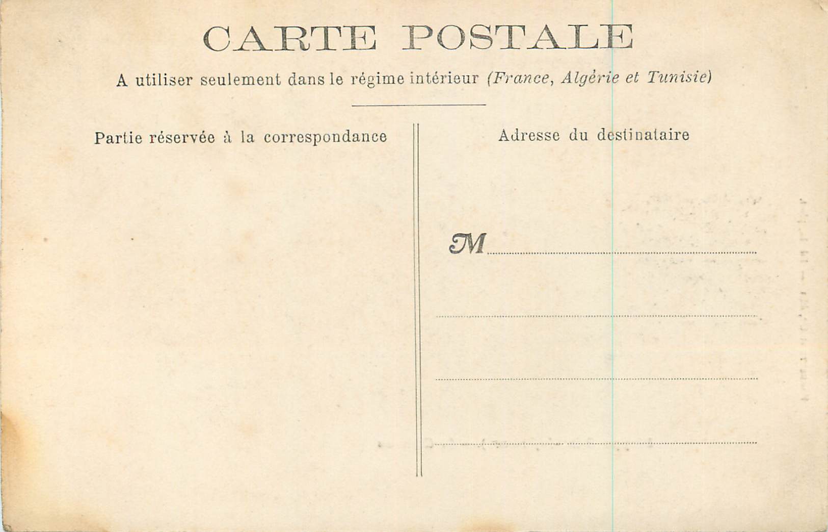 CPA Dieppe (seine inferieure) le château (carte 1900) — Verso