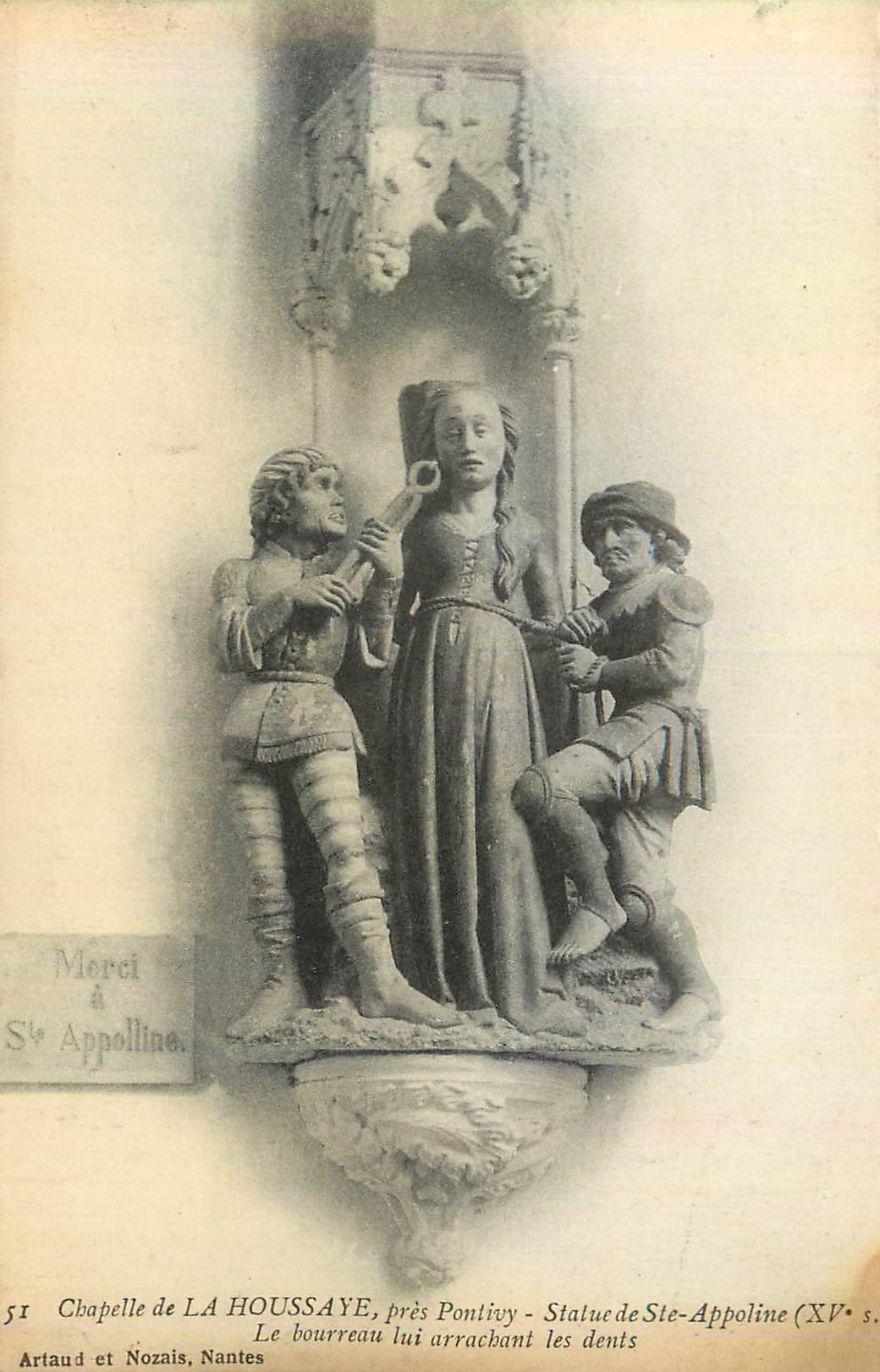 CPA 51 chapelle de la houssaye pres pontivy statue de ste appoline (xv s)