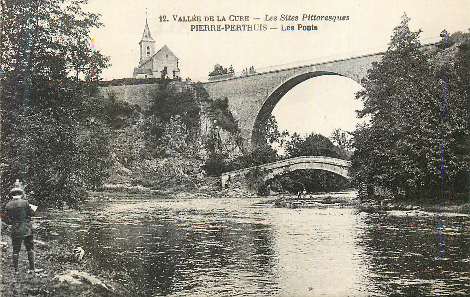 CPA 12 vallee de la cure les sites pittoresque pierre perthuis les ponts