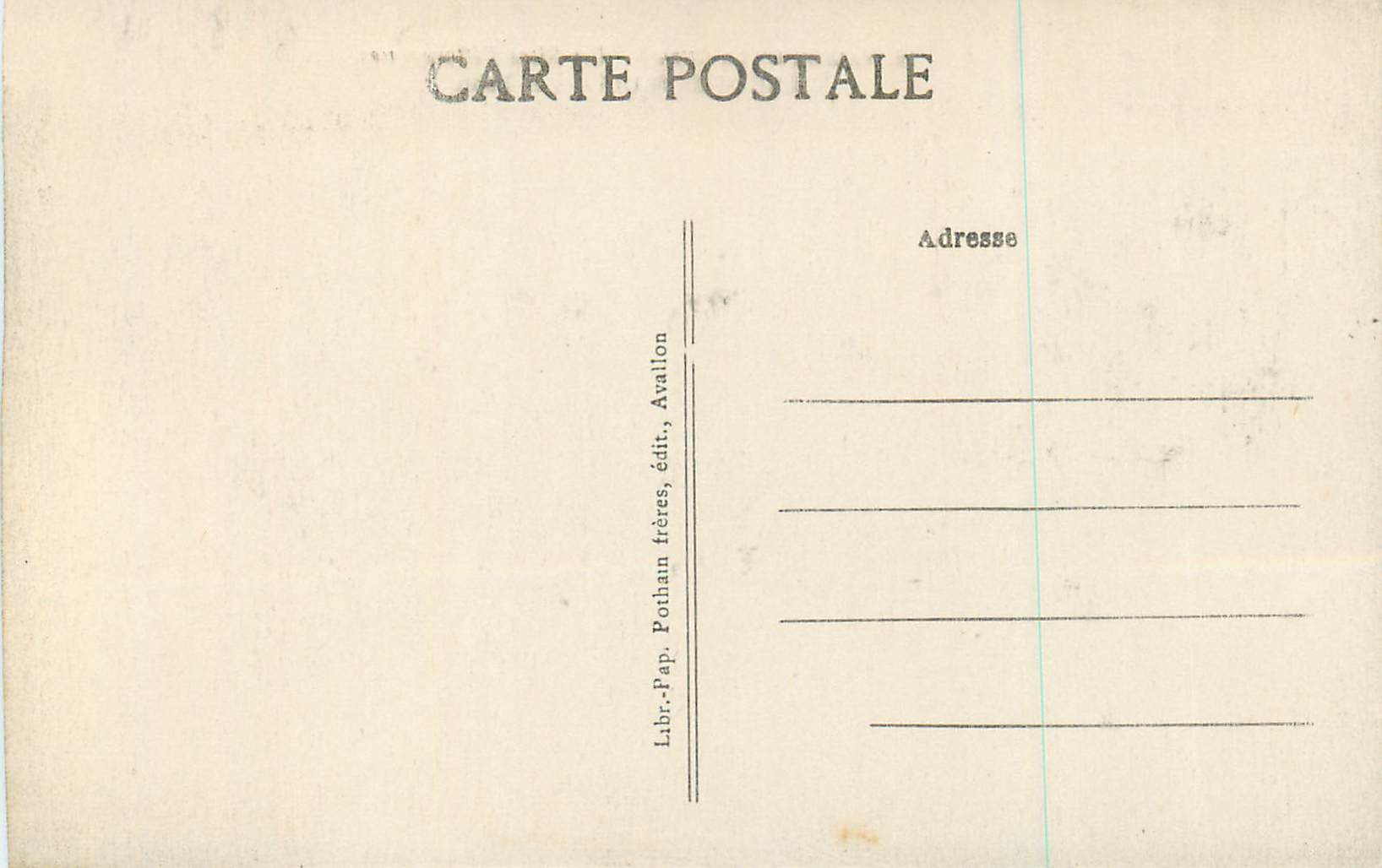 CPA 12 vallee de la cure les sites pittoresque pierre perthuis les ponts — Rückseite