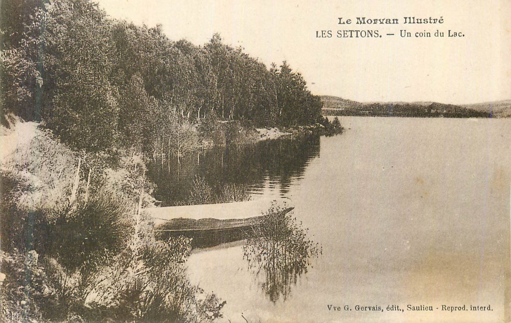 CPA Le morvan illustre les settons un coin du lac