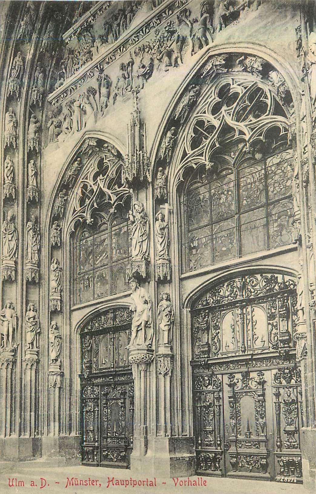 CPA Ulm a d munster haupiportal vorhalle