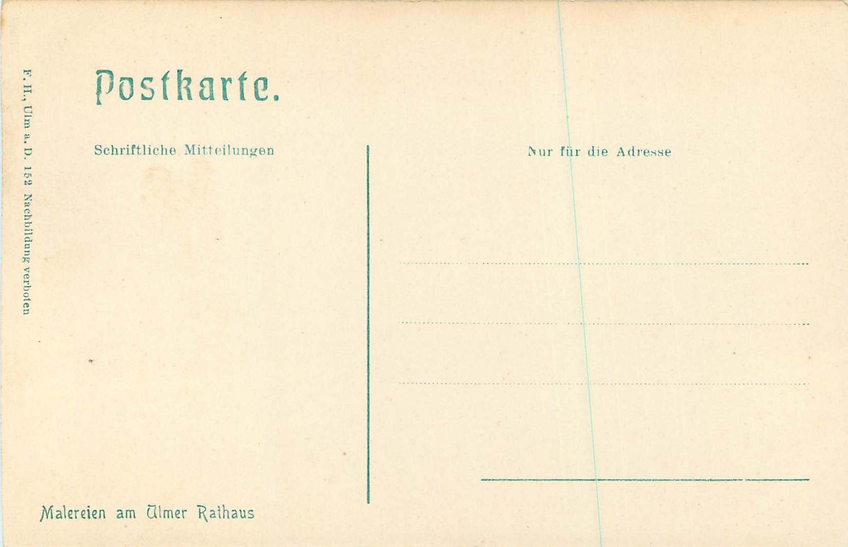 CPA Malereien am almer rathaus — Rückseite