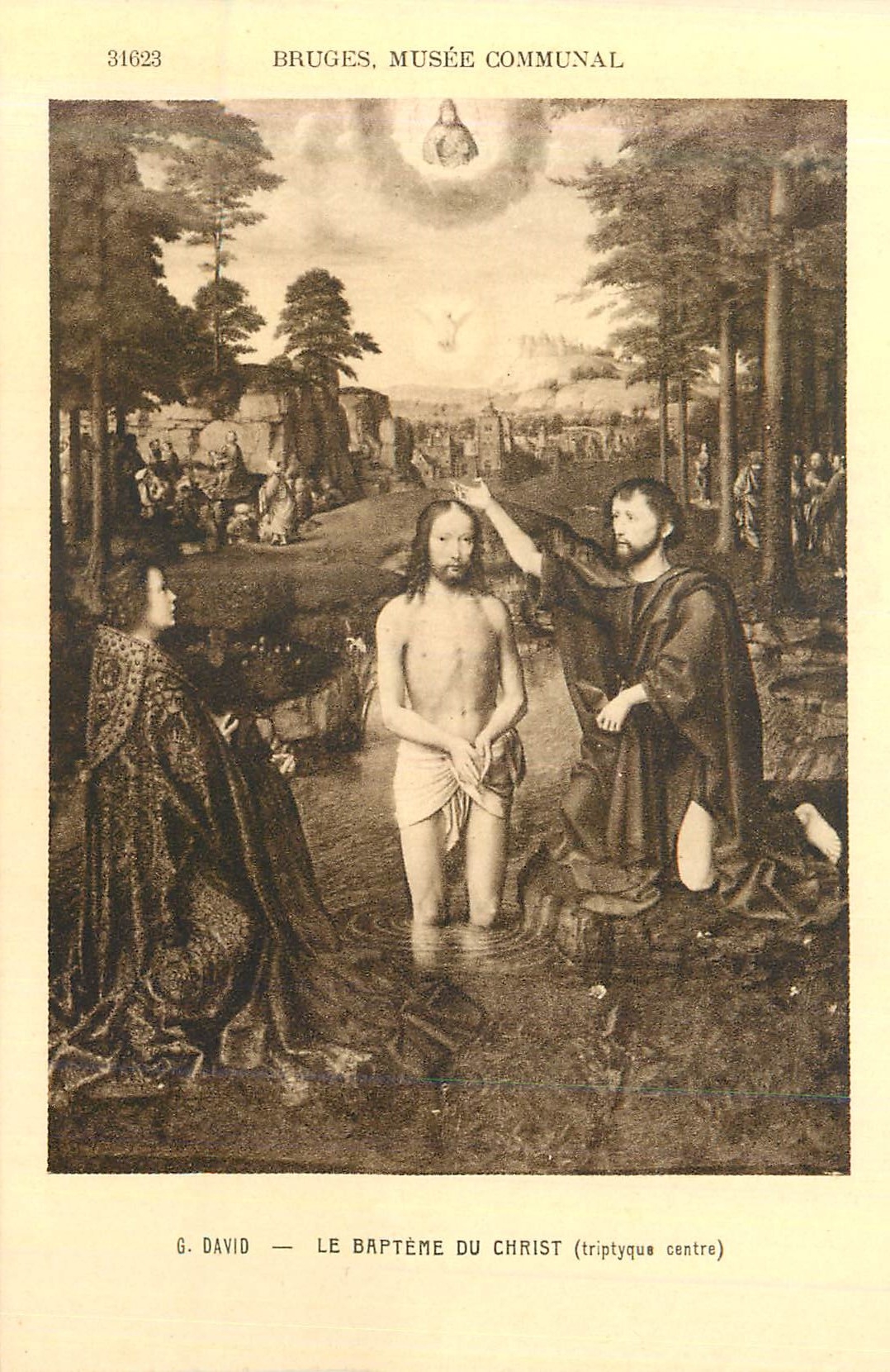 CPA 31623 bruges musee communal 6 david le bapteme du christ (triptyque centre)