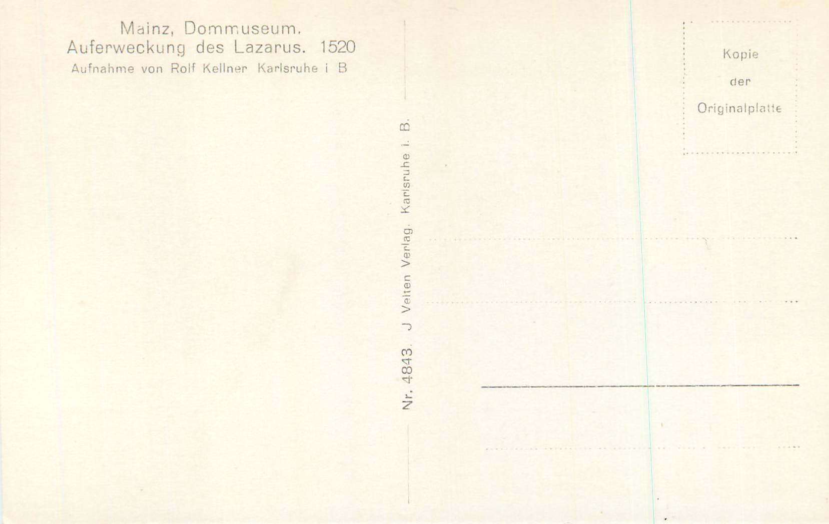 CPA Mainz dommuseum auferweckung des lazarus 1520 — Verso