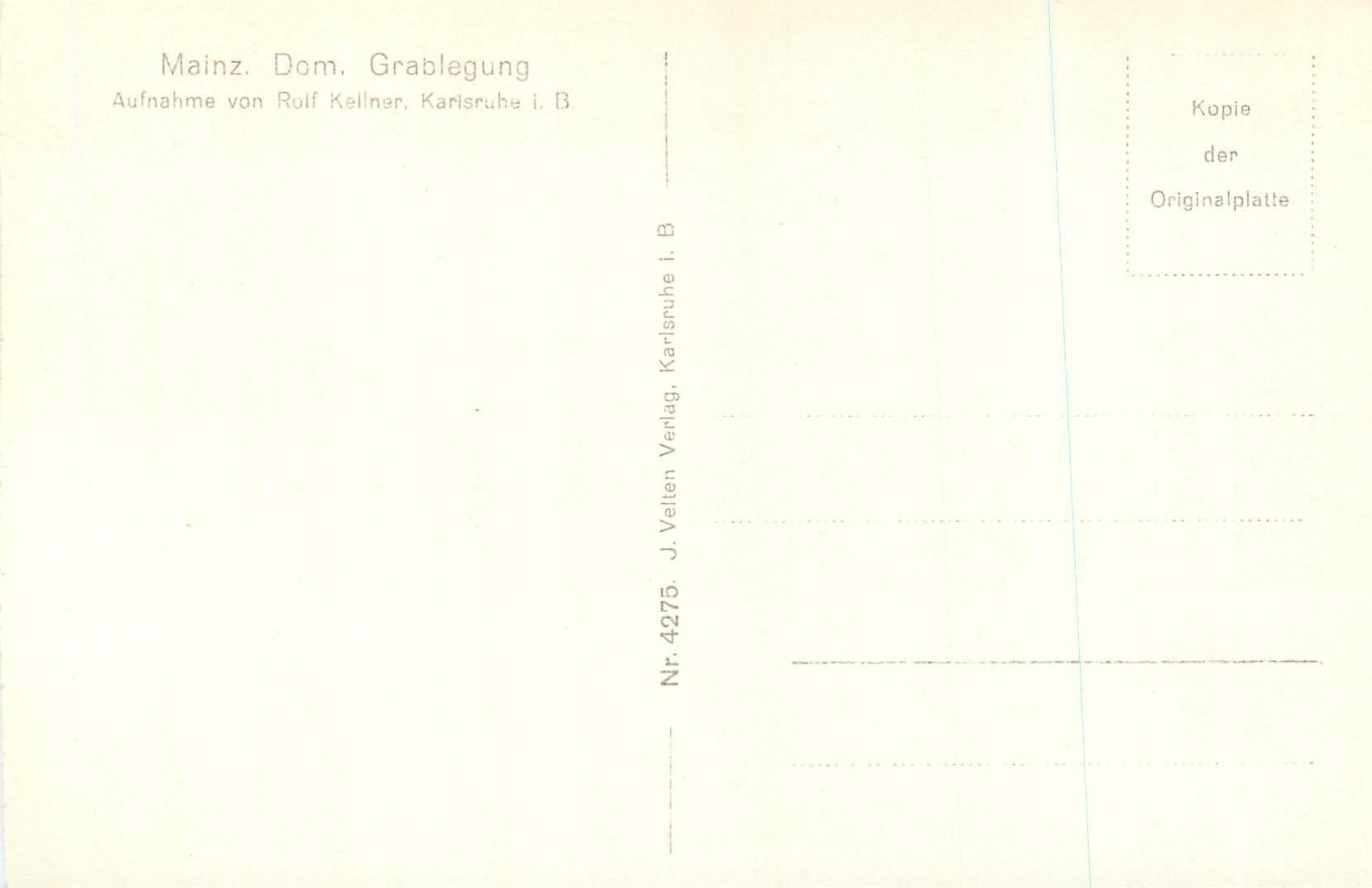 CPA Mainz dom grablegung — Rückseite