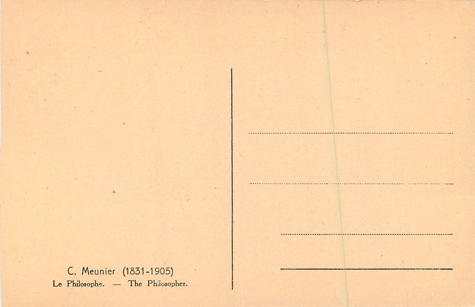 CPA C meunier (1831 1905) le philosophe — Rückseite