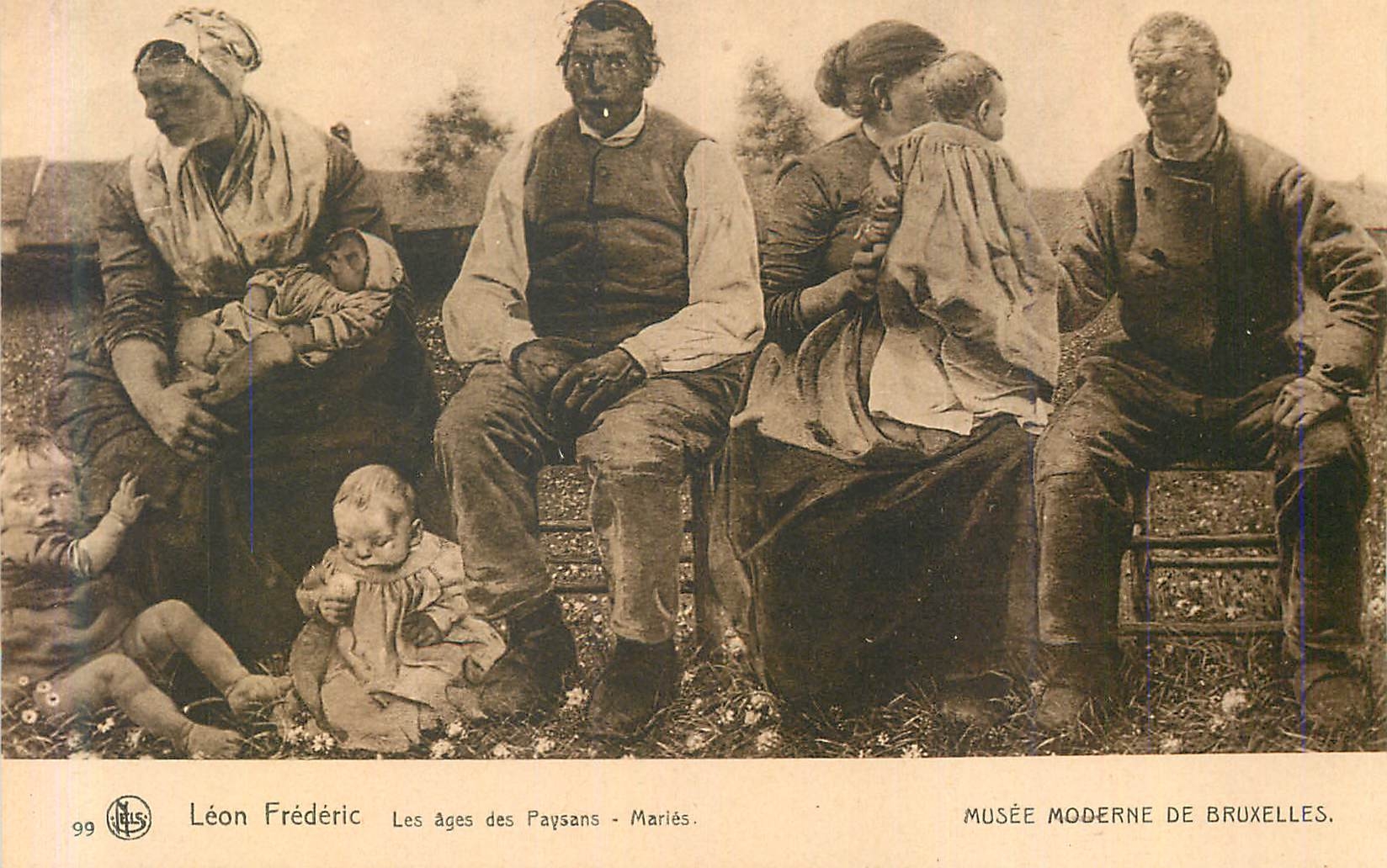 CPA Leon frederic les ages des paysans maries musee moderne de bruxelles