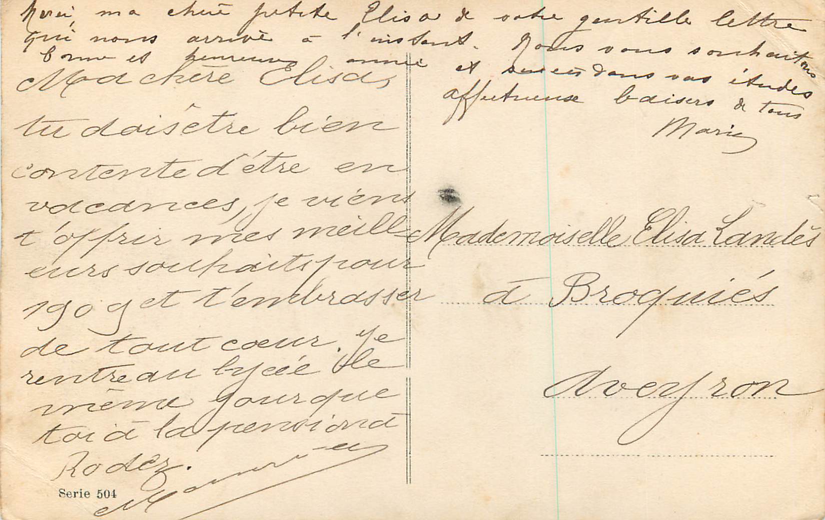 CPA Bonne annee Cochon Porc Enfant — Verso