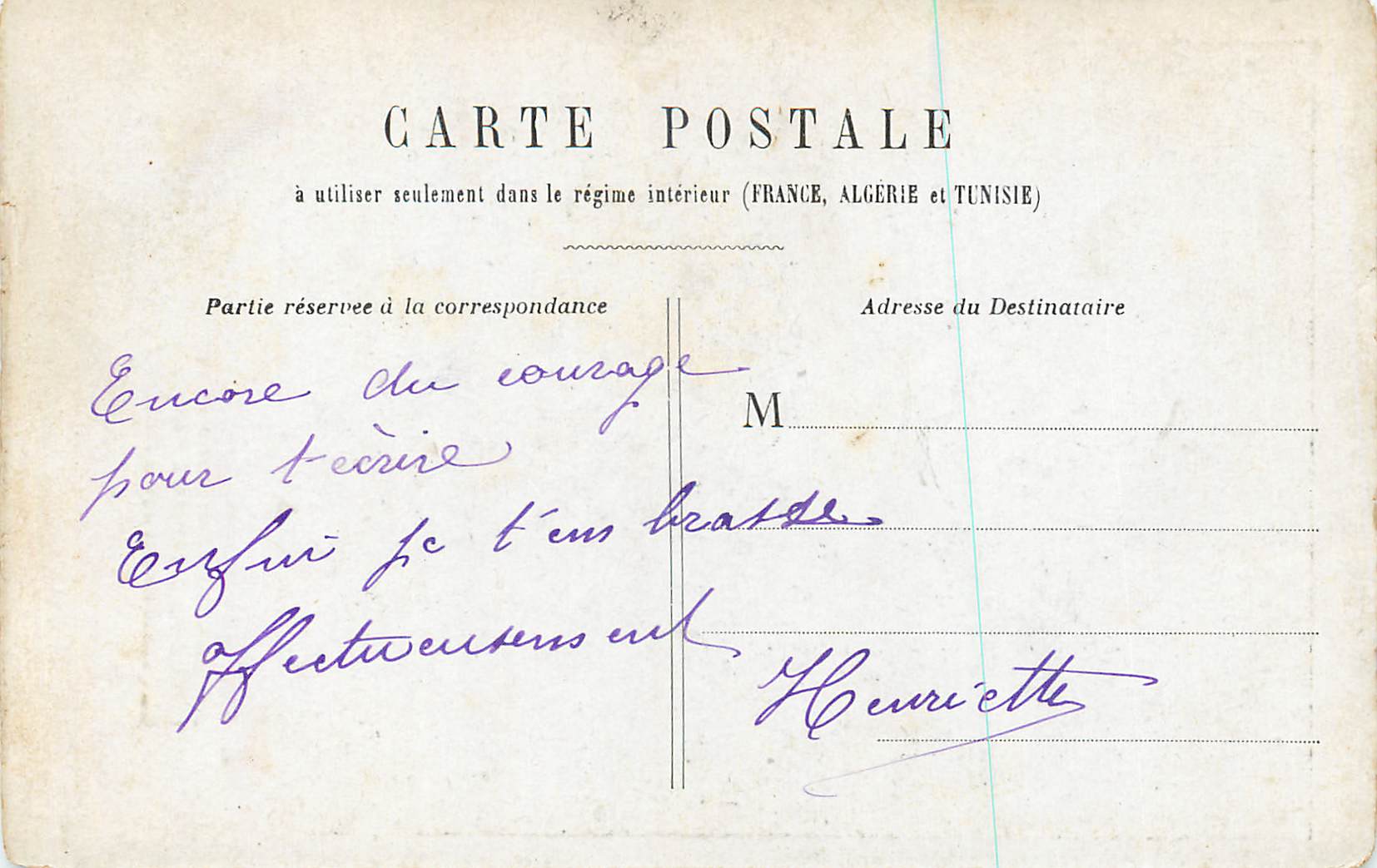 CPA Femme — Rückseite