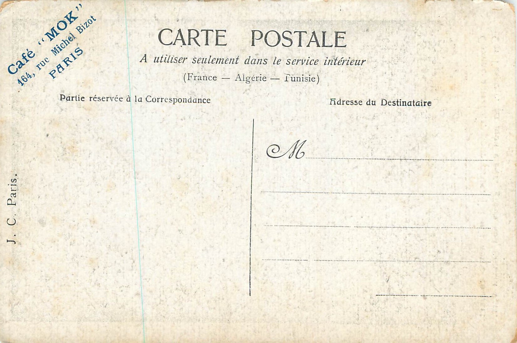 CPA Seule — Rückseite