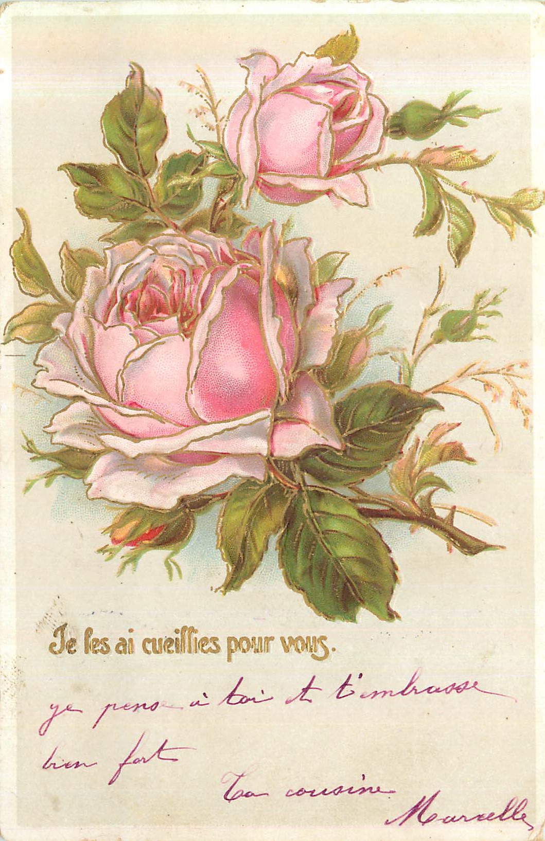 CPA Je les ai cueillies pour vous