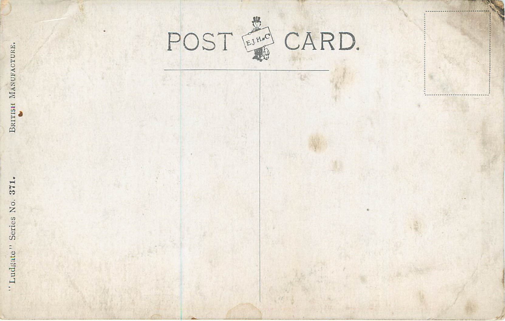 Enfant musclé dans sa chambre — Ludgate 'British Post Card' — Série No. 371 — Reverso