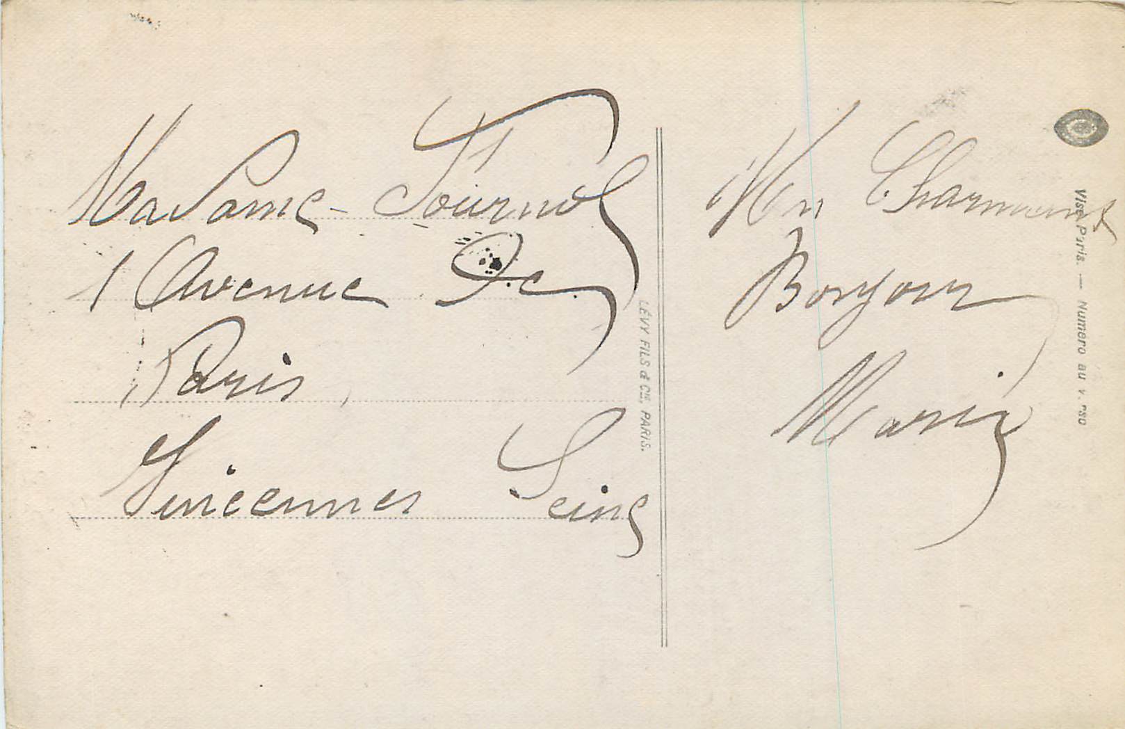 CPA Femme — Verso