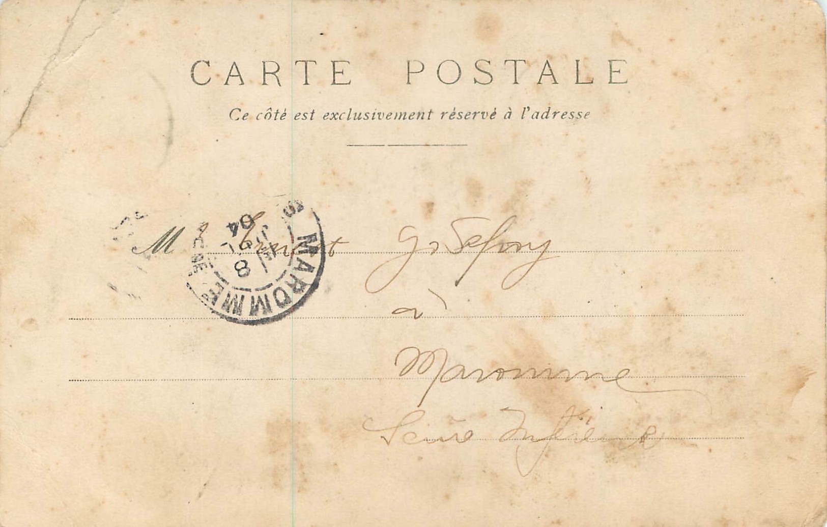 CPA Enfant — Rückseite