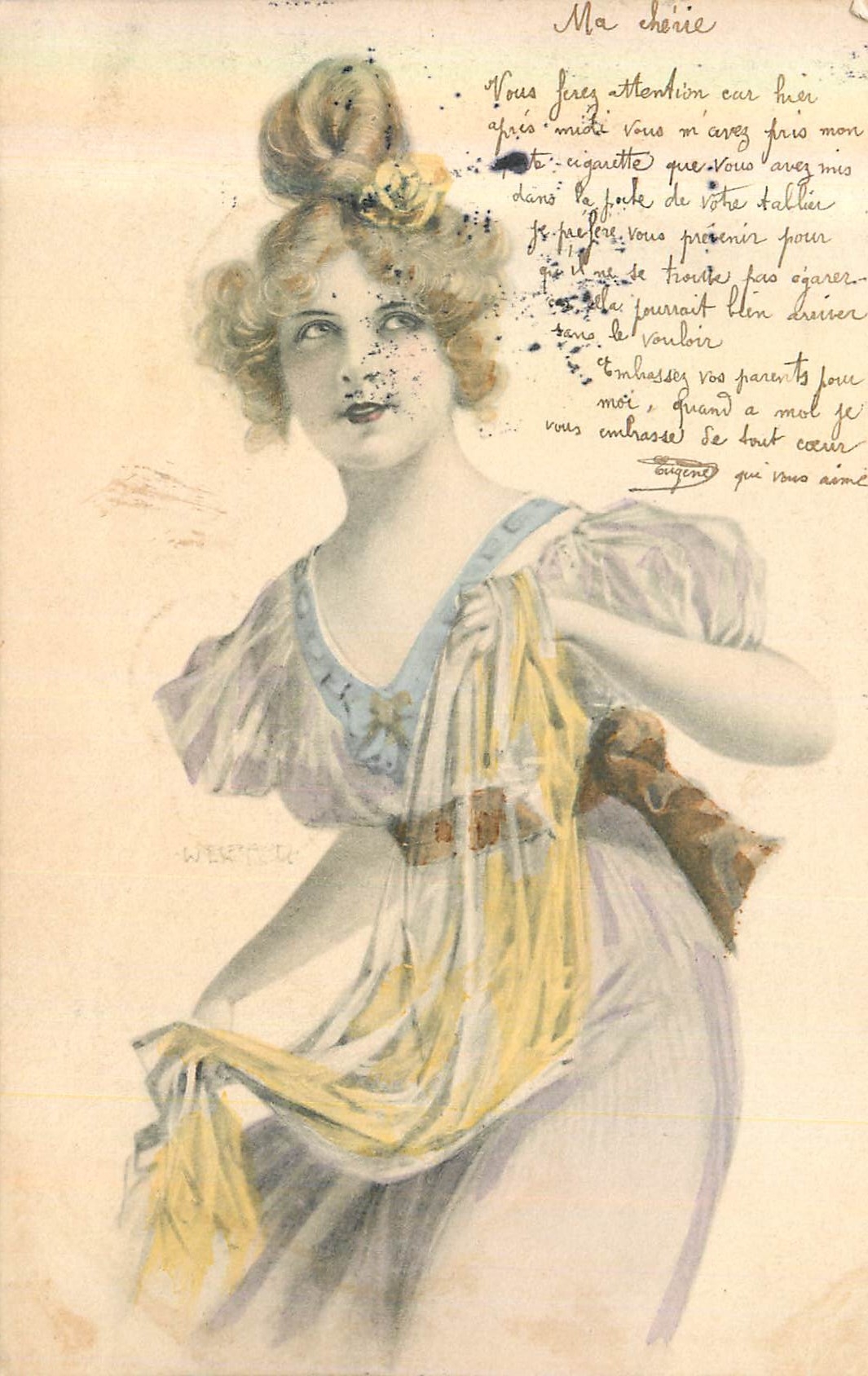 CPA Femme Illustrateur