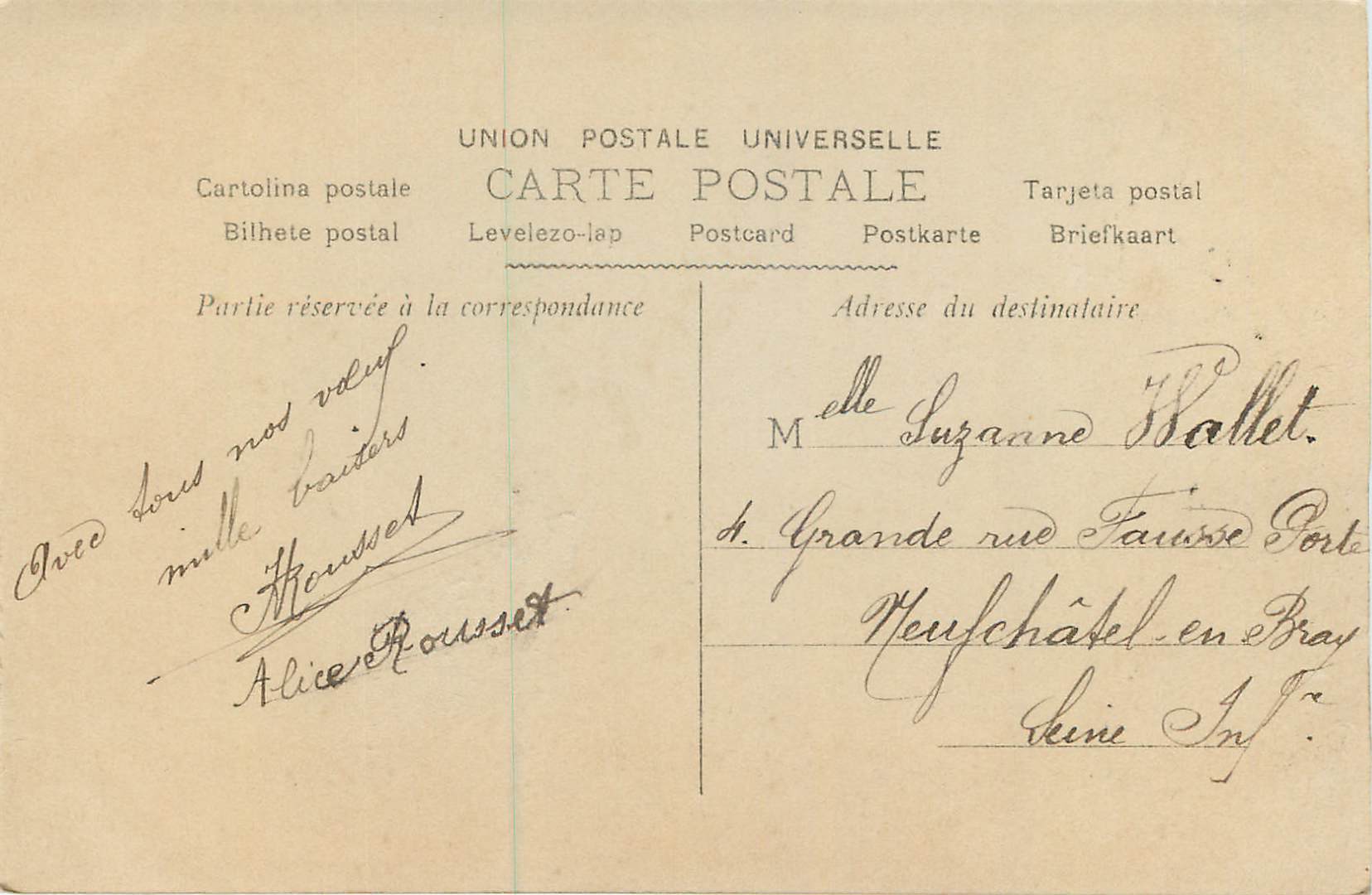 CPA Bonne annee — Rückseite