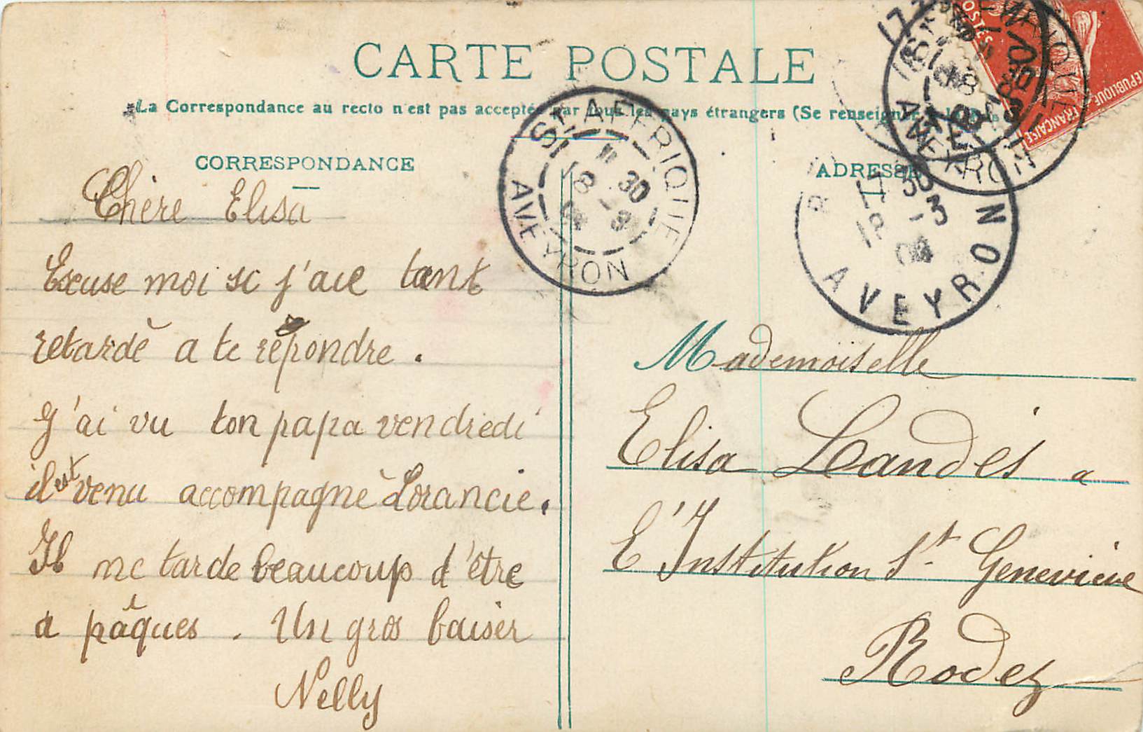 CPA Porte bonheur — Rückseite