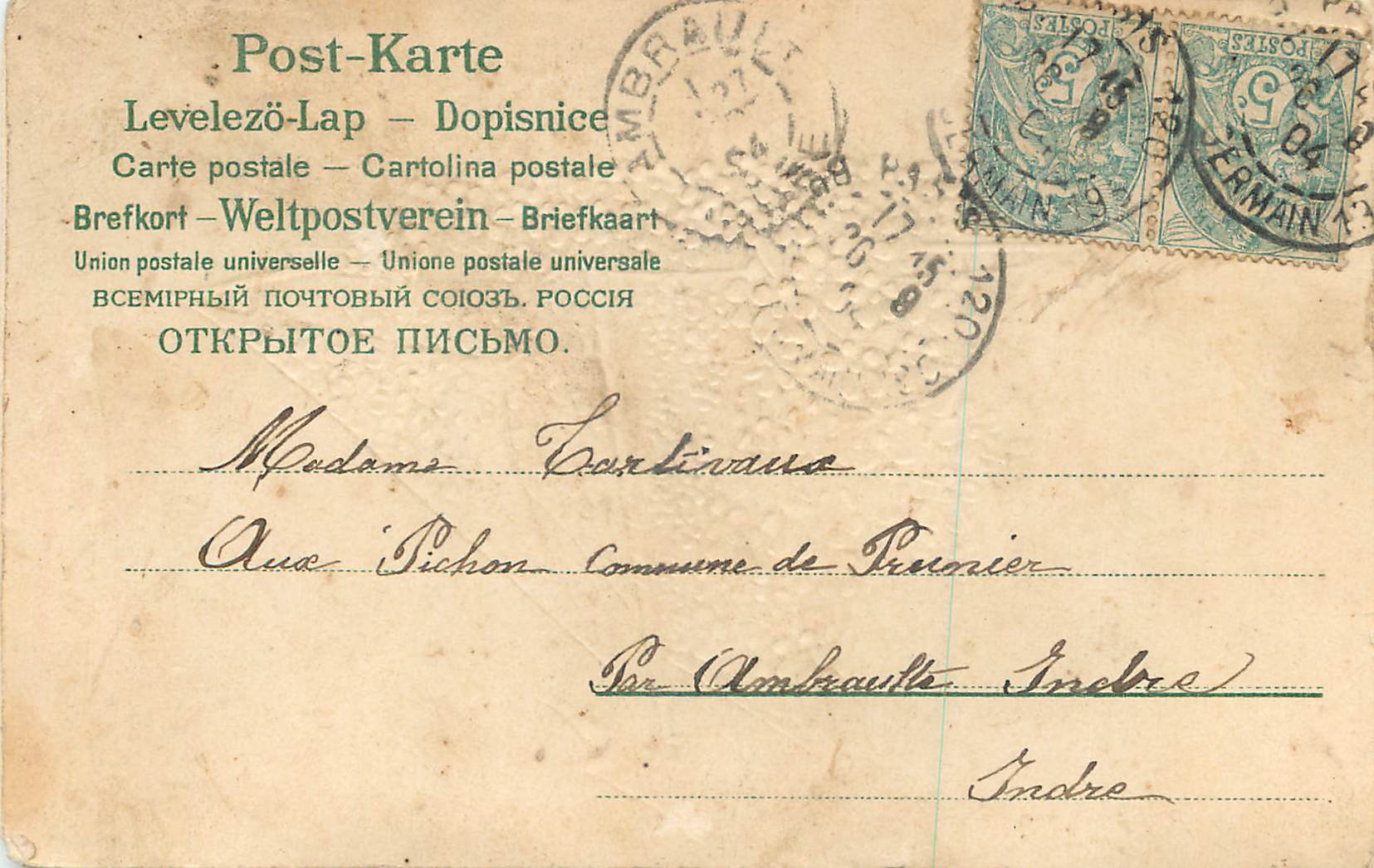 CPA Bonne annee — Rückseite