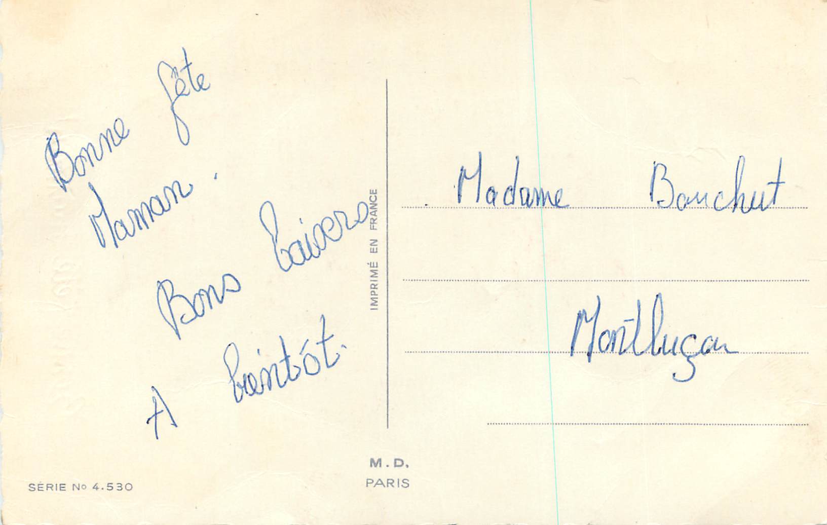 CPA Bonne fete maman — Rückseite