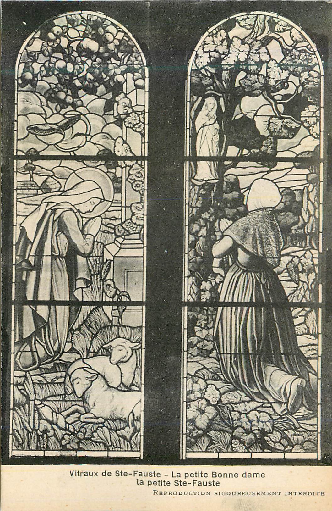 CPA Vitraux de ste fauste la petite bonne dame la petite ste fauste