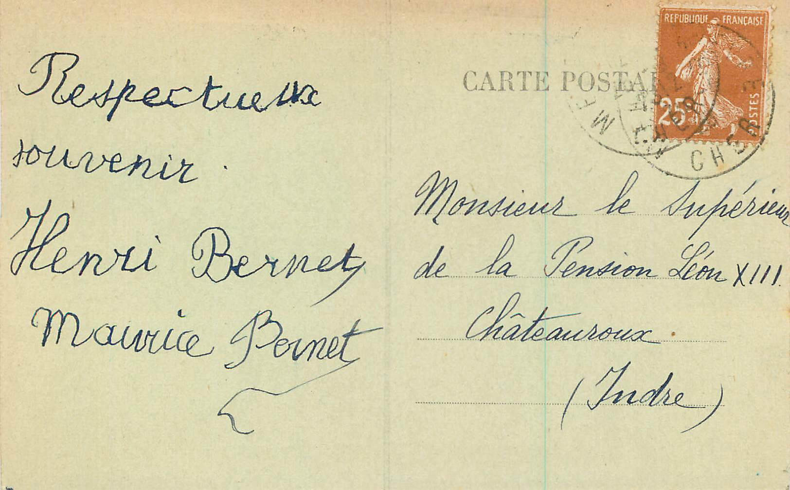 Mehun-sur-Yèvre — Château du roy Charles VII — Éd. L. Augier, Bazar — Verso