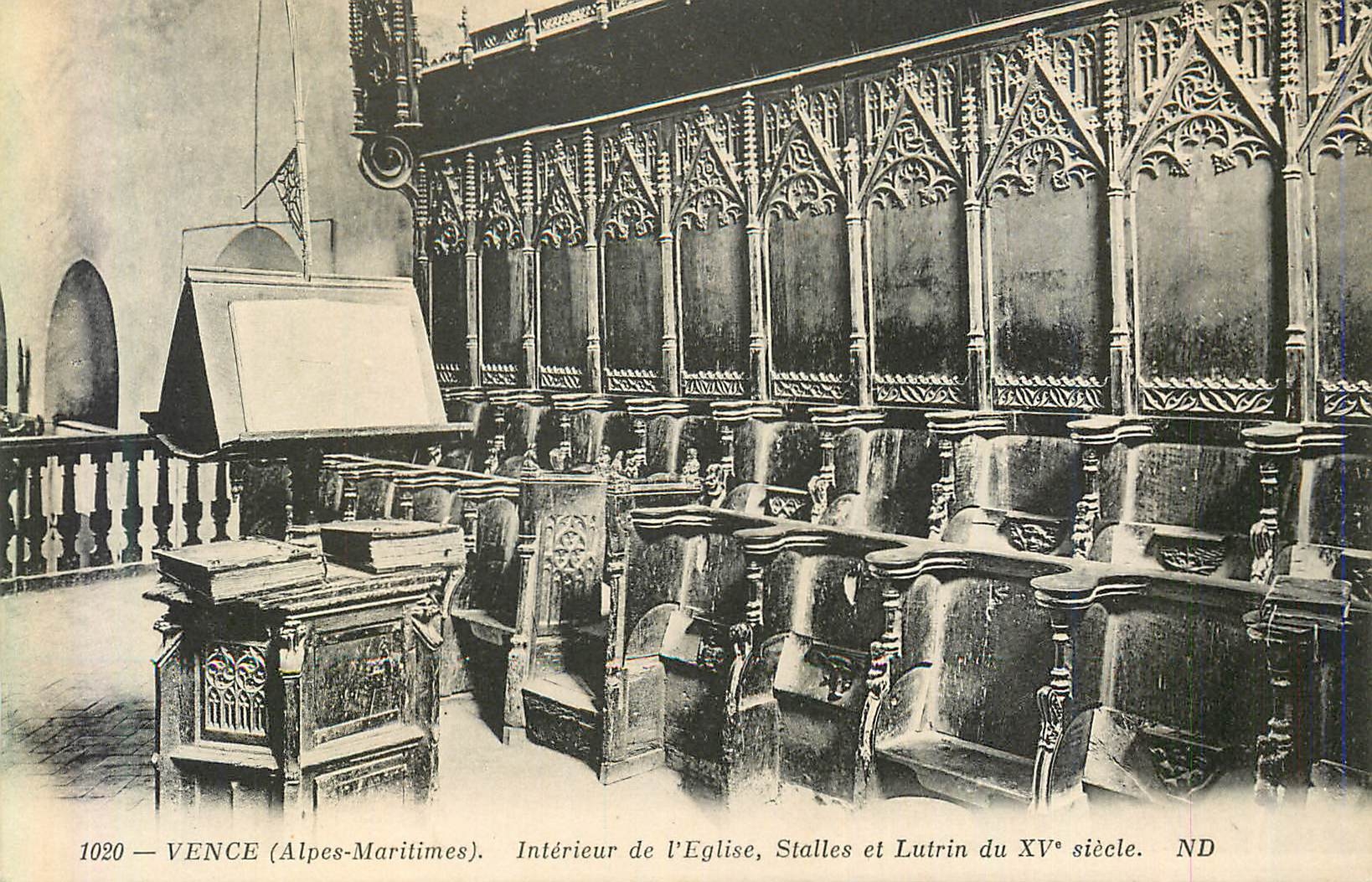 CPA 1020 vence (alpes maritimes) interieur de l eglise stalles et lutrin du xv siecle