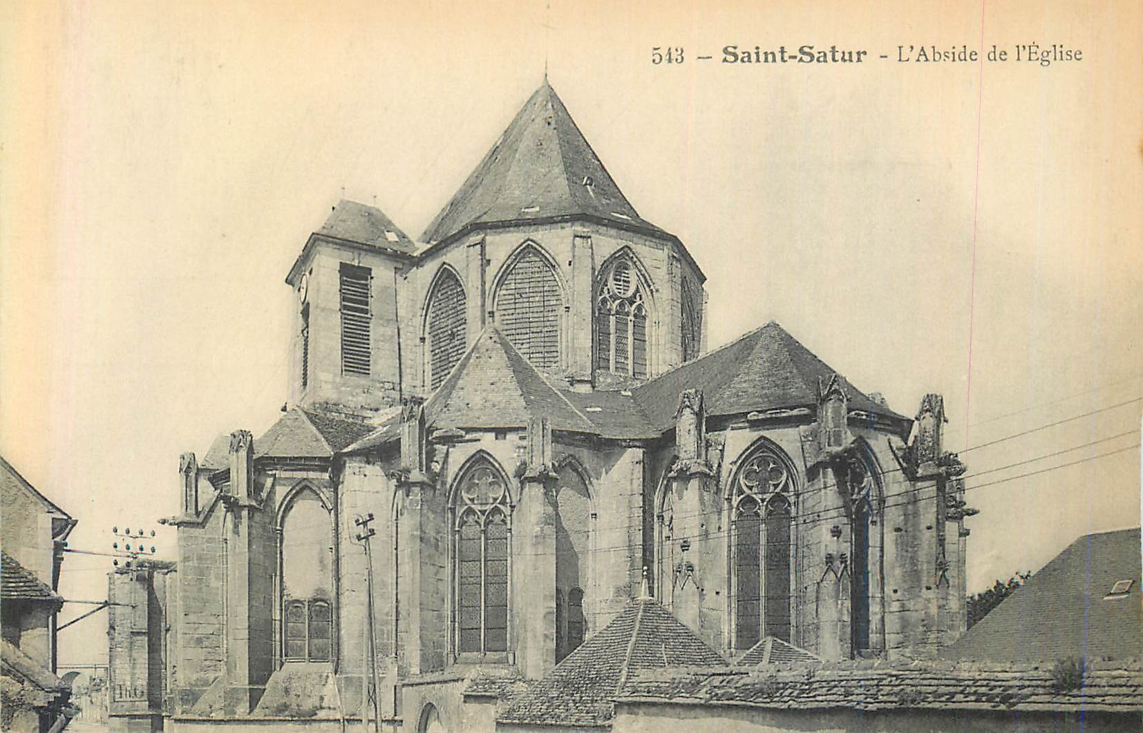CPA 543 saint satur l abside de l eglise
