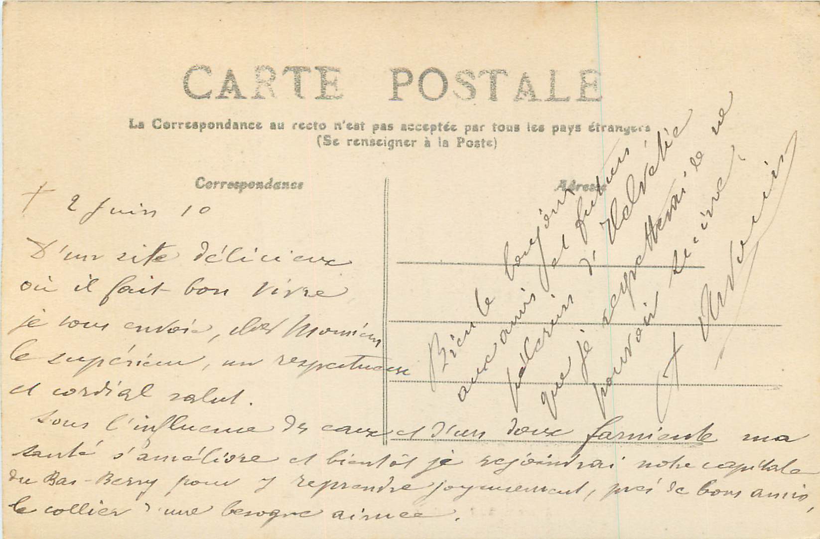 CPA Allier 537 vichy le parc des celestins — Rückseite