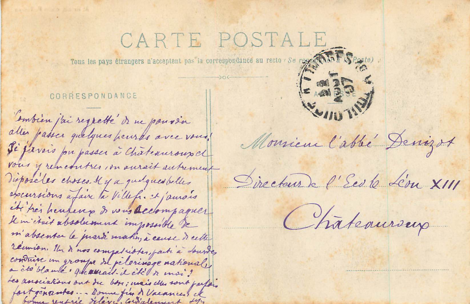 CPA Villefranche de rouergue Stalles du chœur Eglise Notre Dame — Rückseite