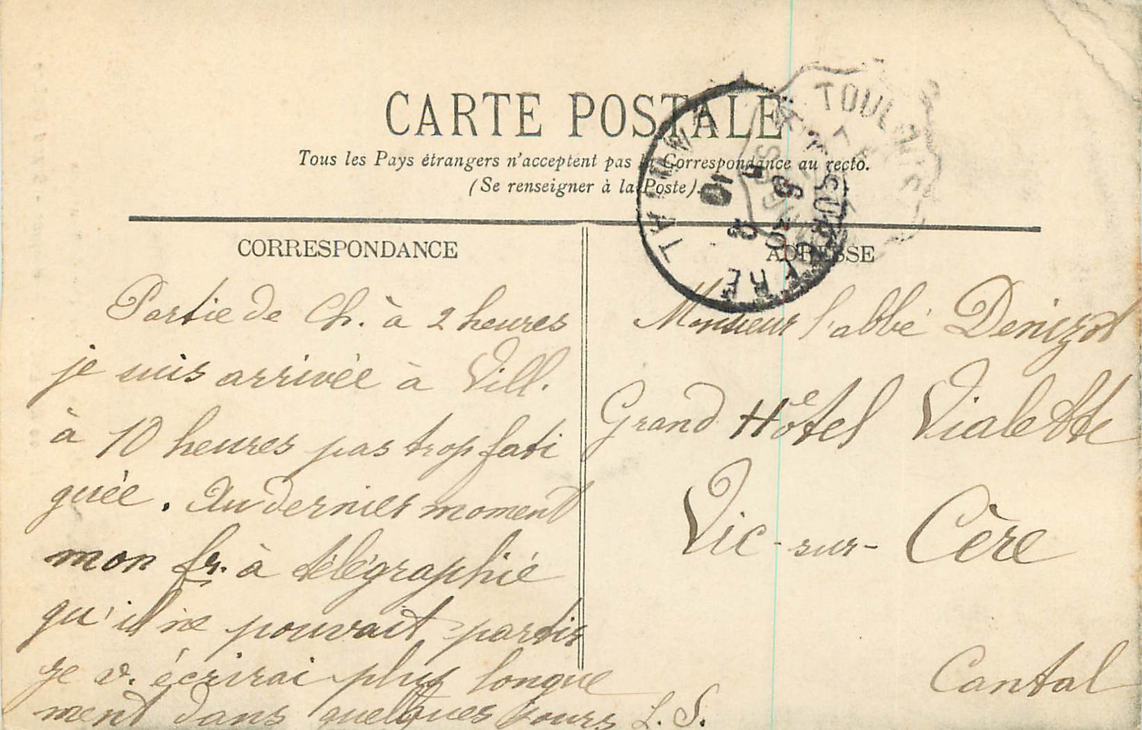 CPA 18 villefranche de rouergue hospice grand cloitre — Rückseite