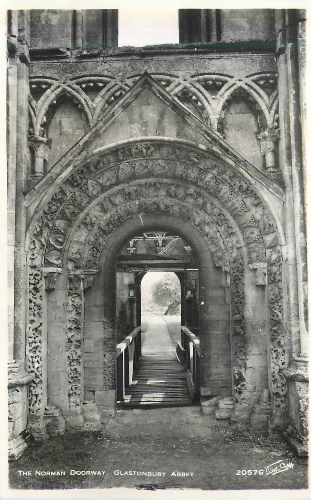 CPM The norman doorway glastonbury abbey 20576