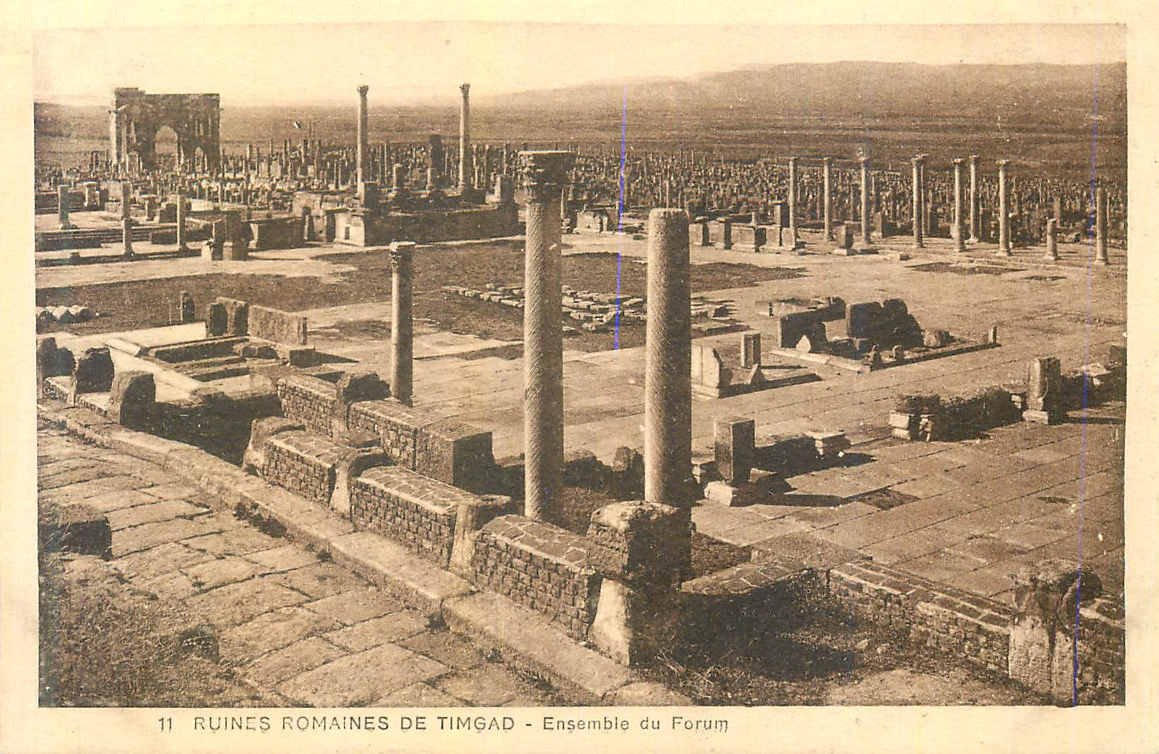 CPA 11 ruines romaines de timgad ensemble du forum