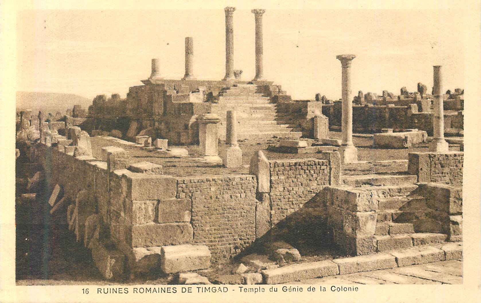 CPA 16 ruines romaines de timgad temple du genie de la colonie