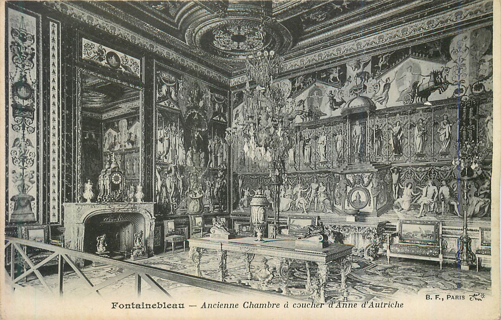 Fontainebleau — Stanza da letto antica di Anna d'Asburgo — B.F., PARIS