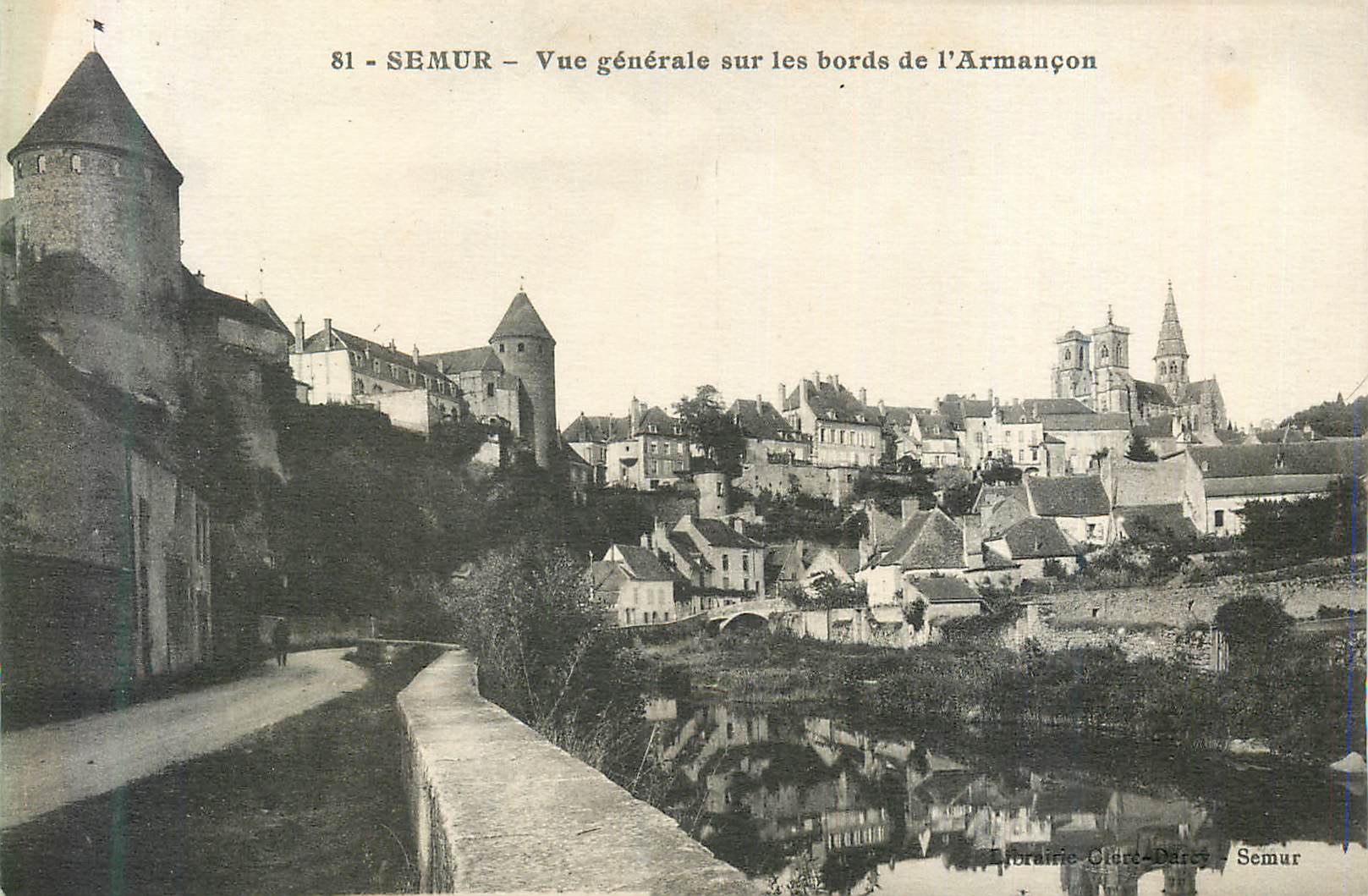 CPA 81 semur vue generale sur les bords de l armancon