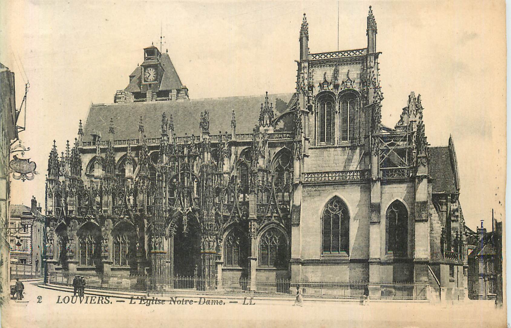 CPA 2 louviers l eglise notre dame