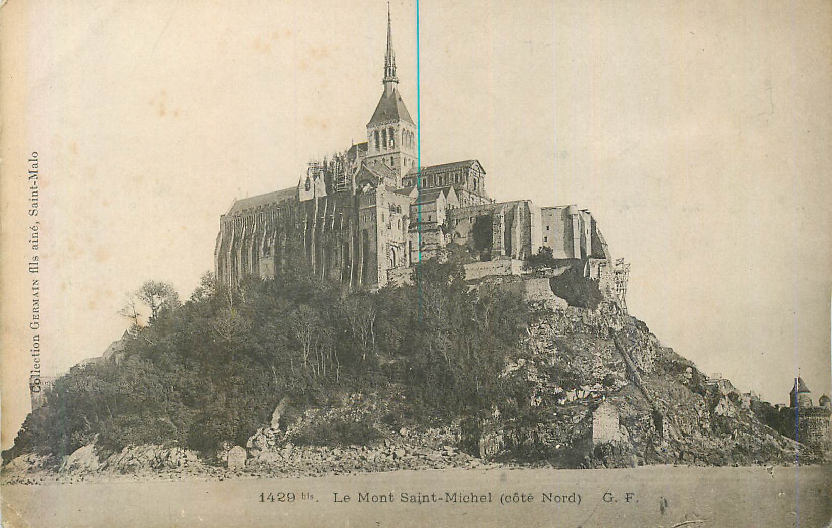 Le Mont Saint-Michel (côté Nord) — vue du mont avec abbaye — G.F. / Collection Germain Fils aîné, Saint-Malo