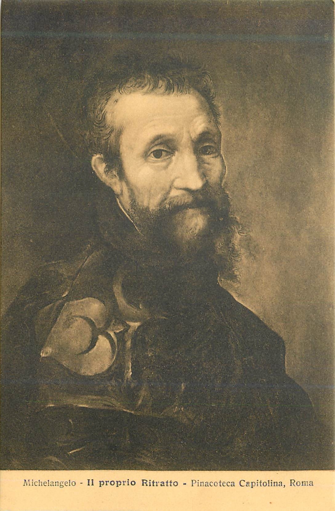 CPA Michelangelo ii proprio ritratto pinacoteca capitolina roma