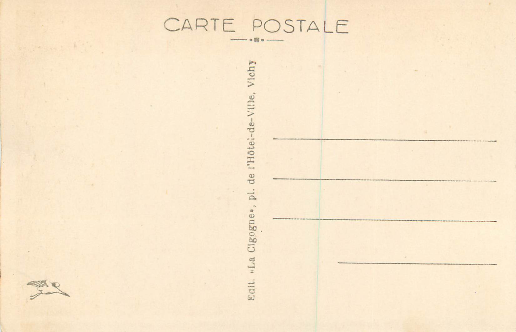 CPA 301 vichy vue generale prise en avion les quais de l allier l etablissement thermal — Verso