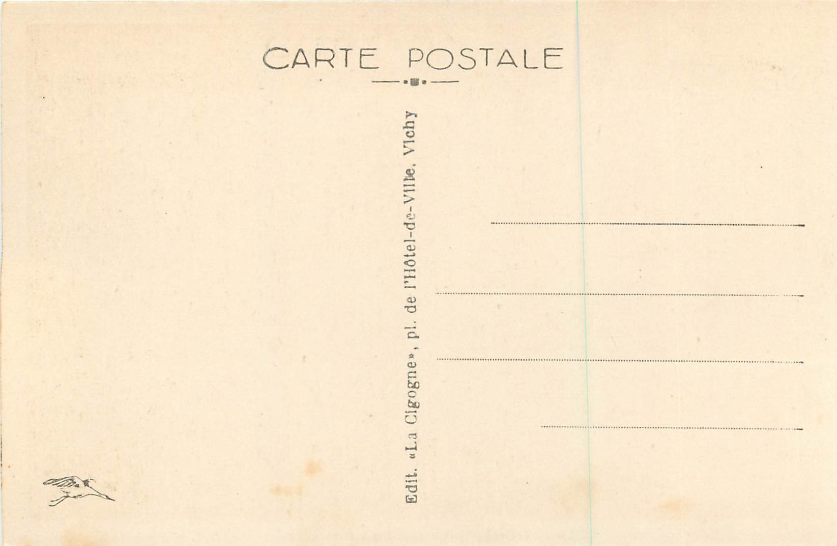CPA 314 vichy le casino vu de cote — Verso
