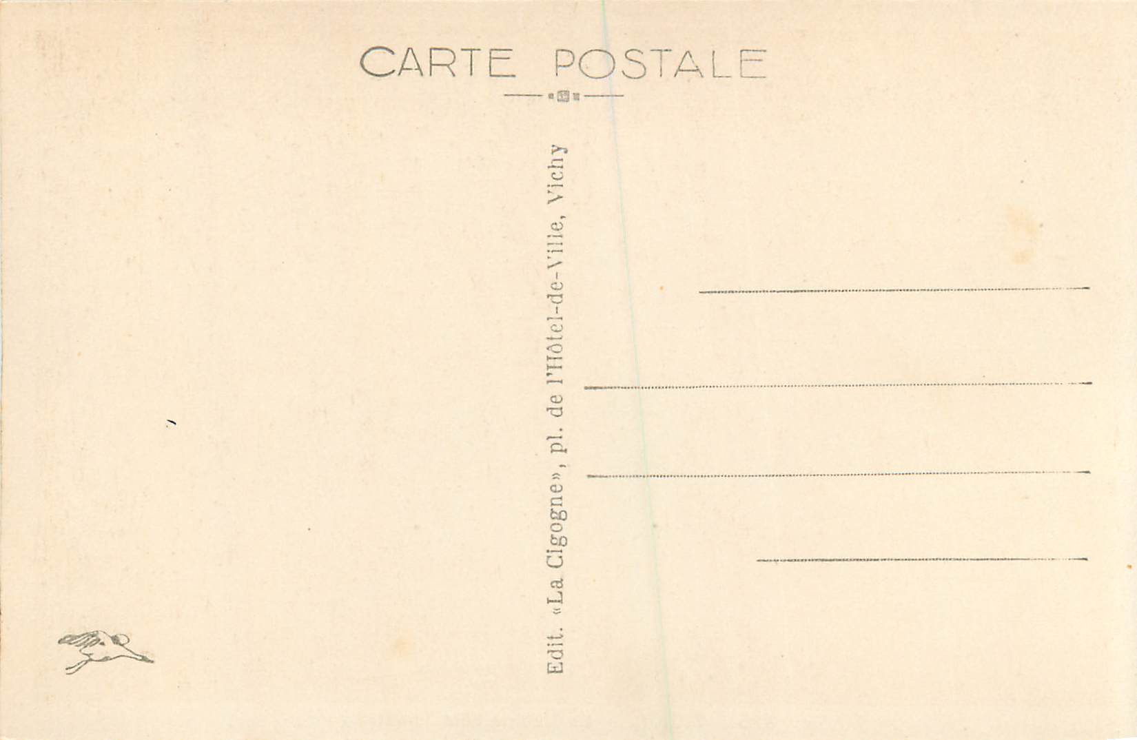 CPA 325 vichy le casino cote theatre — Verso