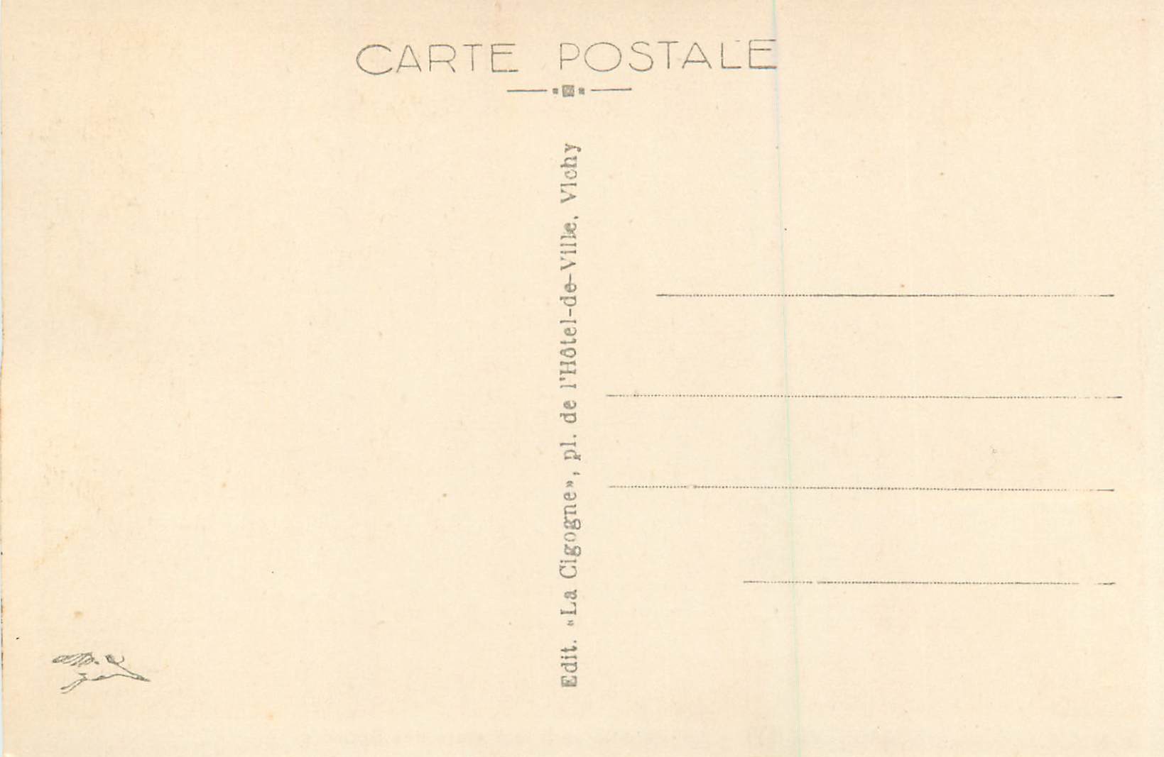 CPA 345 vichy la pergola vers le palais des sources — Rückseite