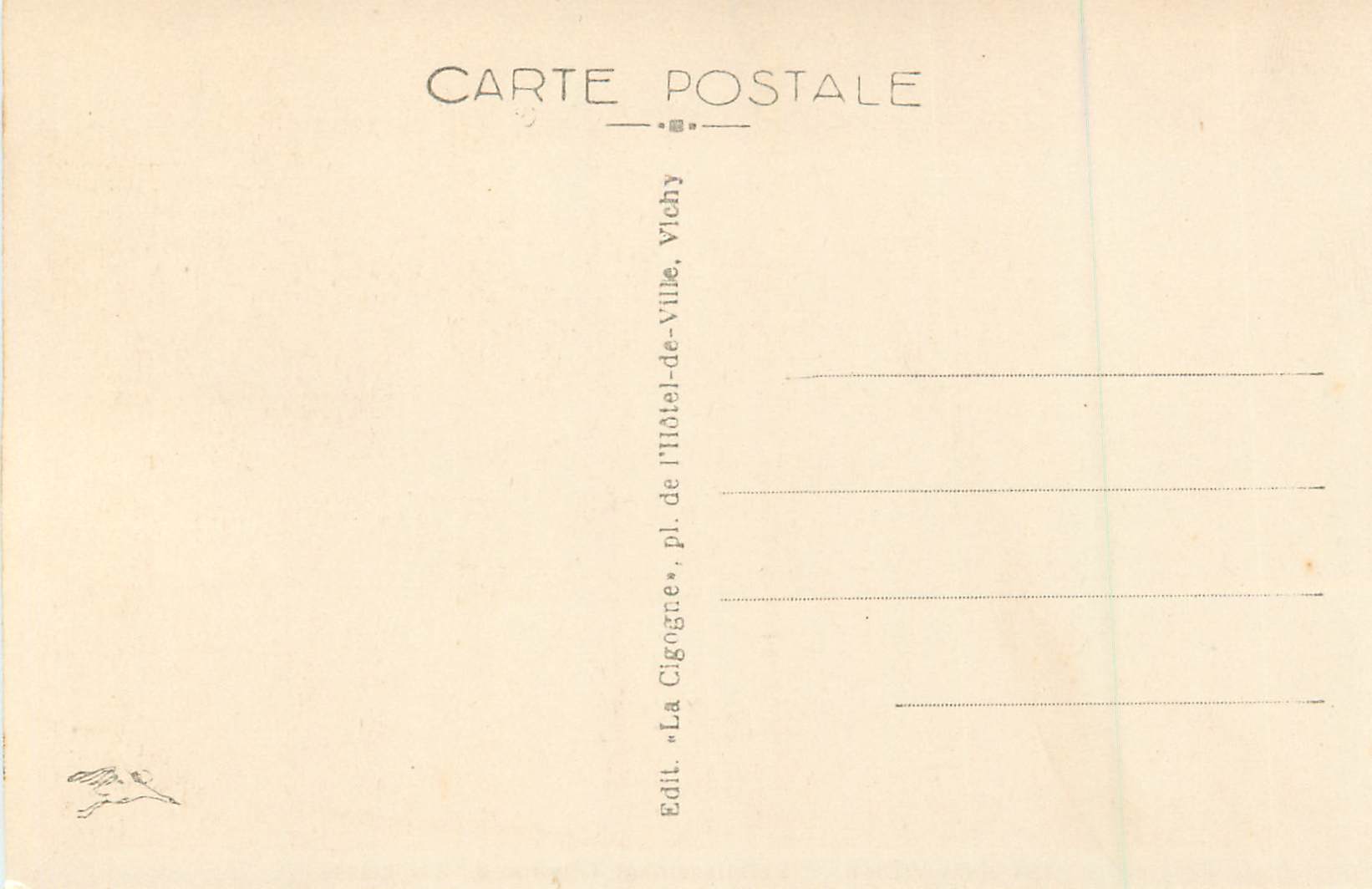 CPA 454 bis vichy etablissement thermal de 2eme classe — Rückseite