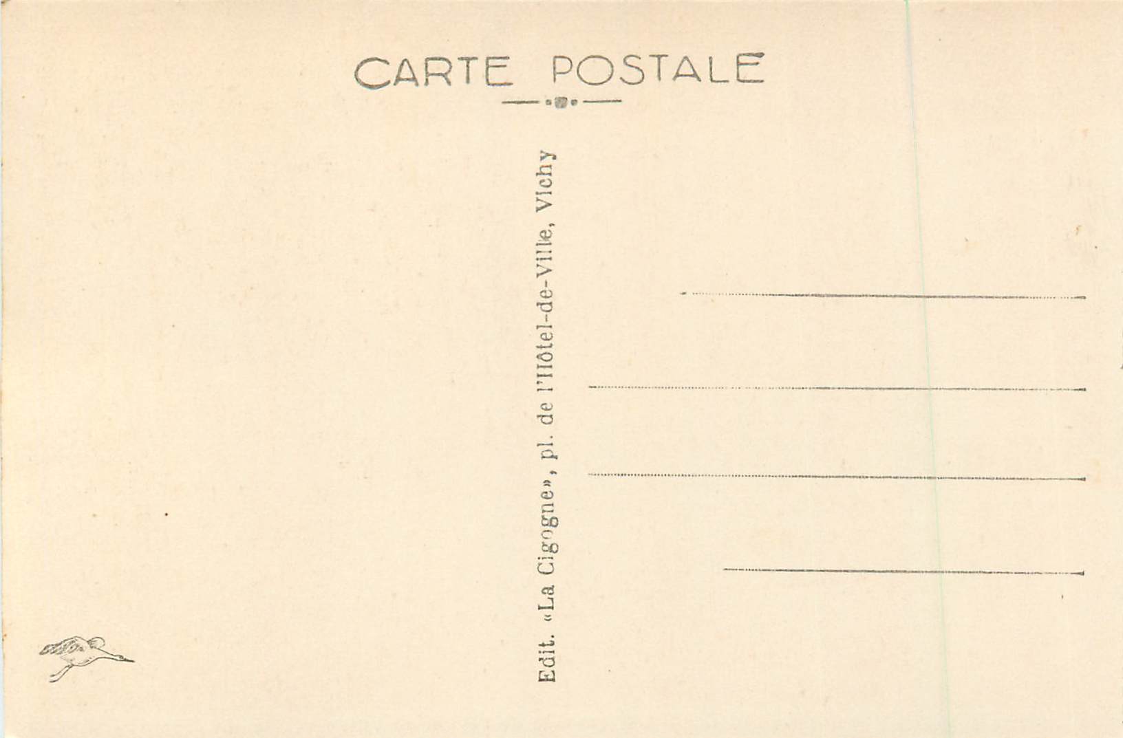 CPA 479 vichy l esplanade de l hotel de ville — Rückseite