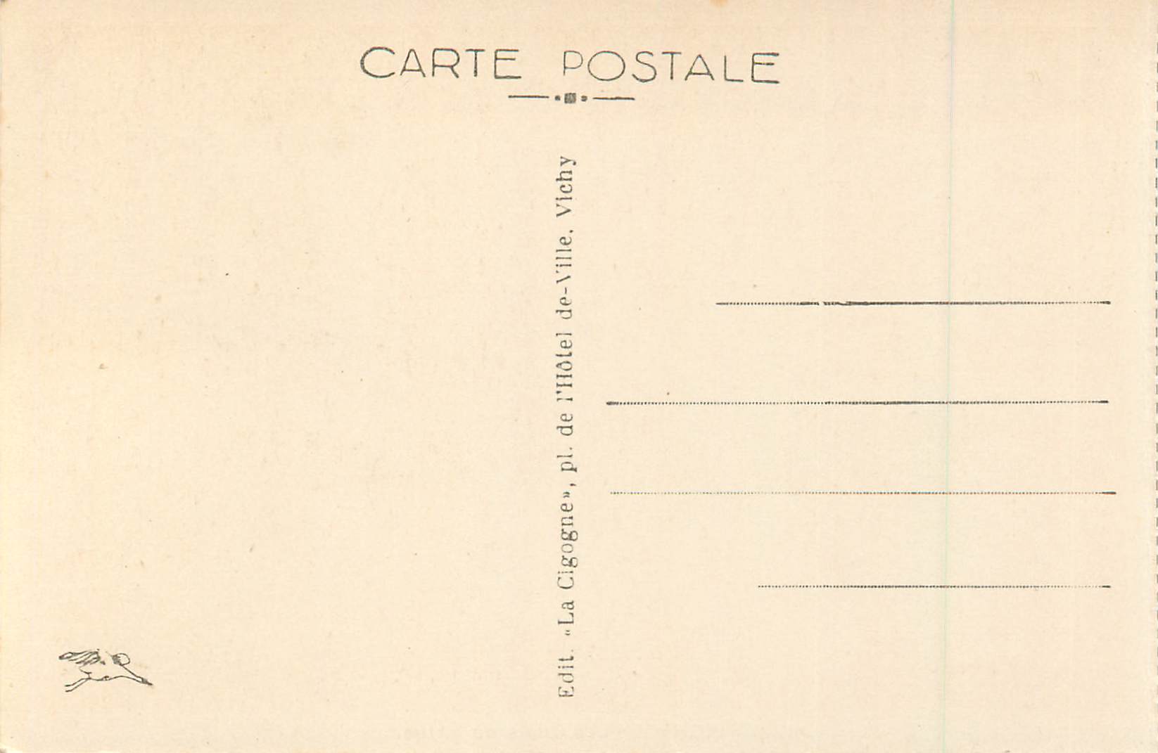 CPA 422 vichy les quais de l allier — Verso