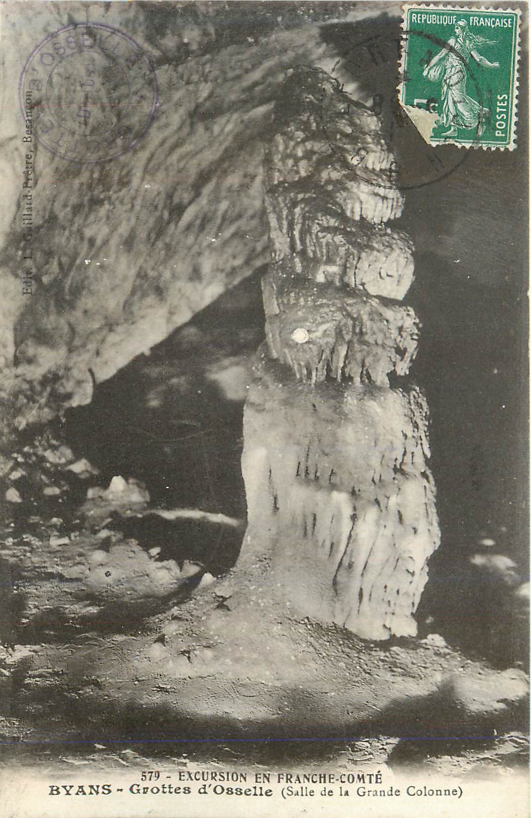 CPA 579 excursion en franche comte byans grottes d osselle (salle de la grande colonne)