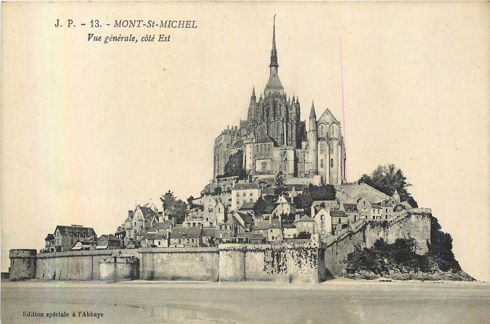 Mont-Saint-Michel — Vue générale, côté Est — J.P. - 13 - Édition spéciale à l'Abbaye